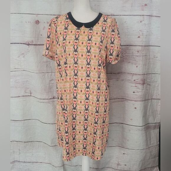 Maison Scotch Print Dress With Peter Pan Collar Size 10 - Picture 1 of 6